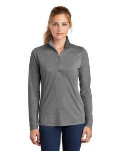 Sport-Tek  Ladies PosiCharge  Tri-Blend Wicking 1/4-Zip Pullover. LST407